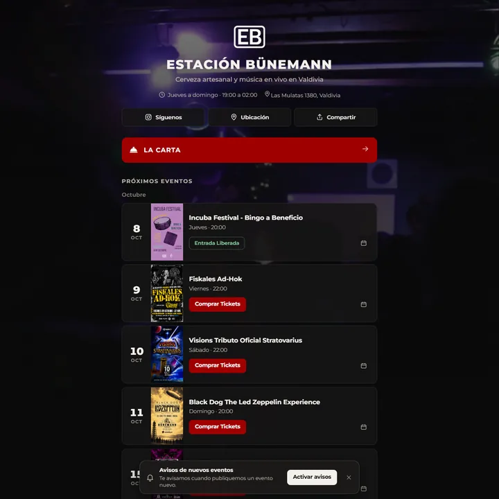 Sitio de Estación Bünemann hecho por Selvática